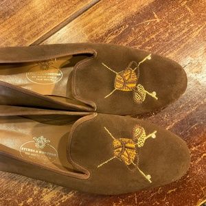 stubbs & wootton suede leather loafers
